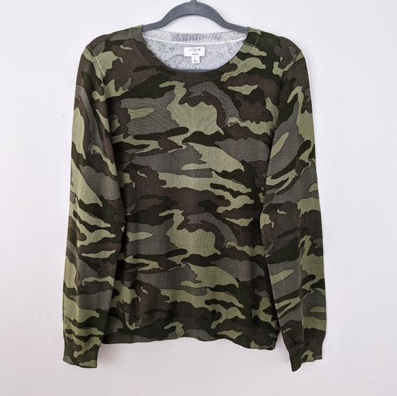 J. Crew Camo Teddie Sweater - Picture 1 of 11